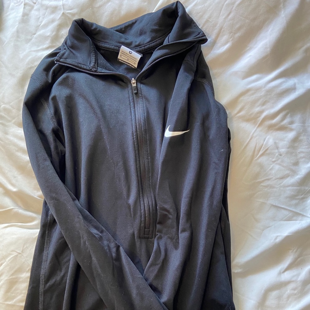 Black long sleeve dri fit Nike workout shirt